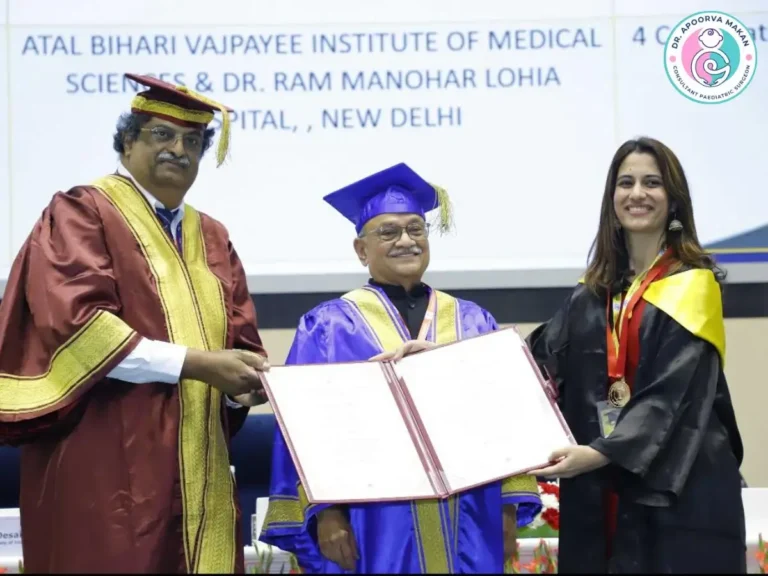 Dr. Apoorva Makan receiving degree from honorary leaders of NBE.
