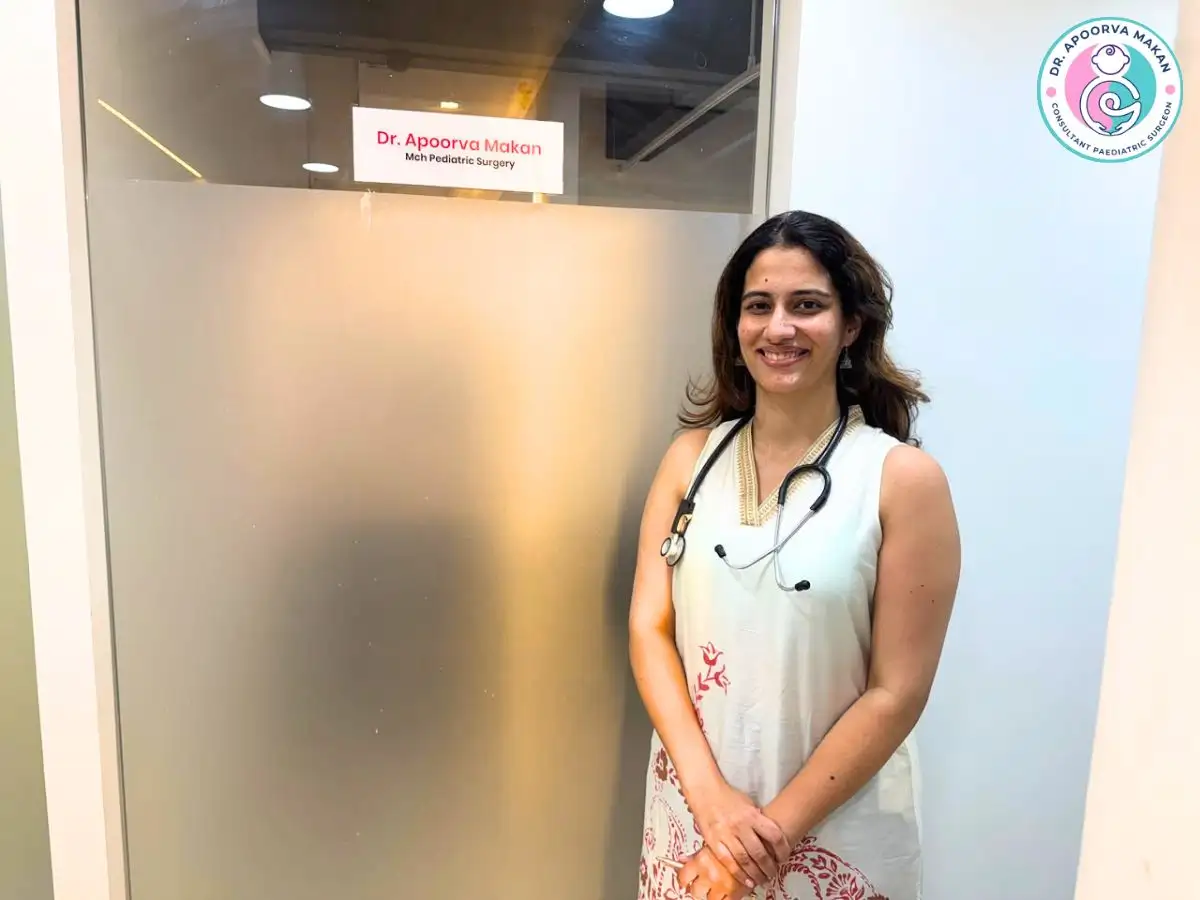 Dr. Apoorva Makan standing in front of her consultation room.