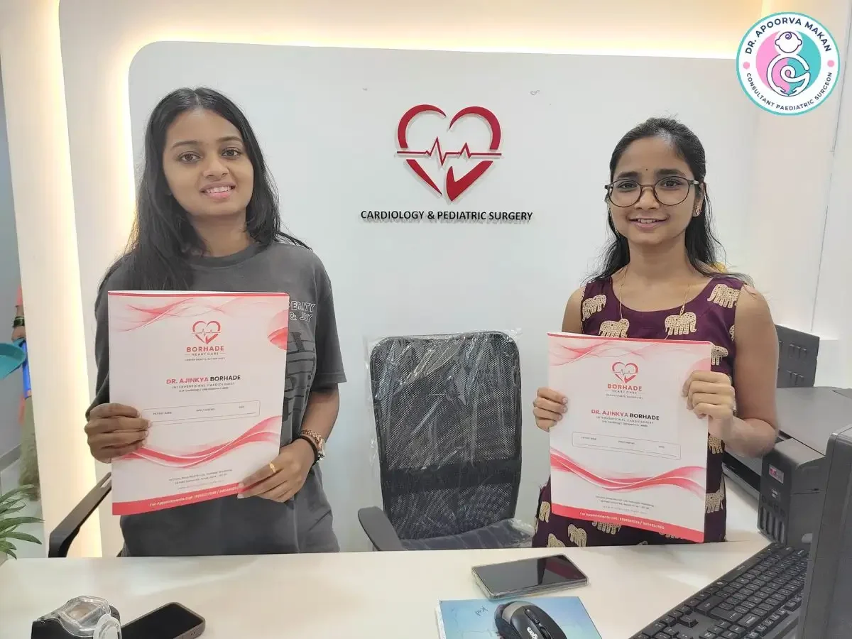 Reception team at Borhade Heart Care & Pediatric Surgery Clinic, Pune.