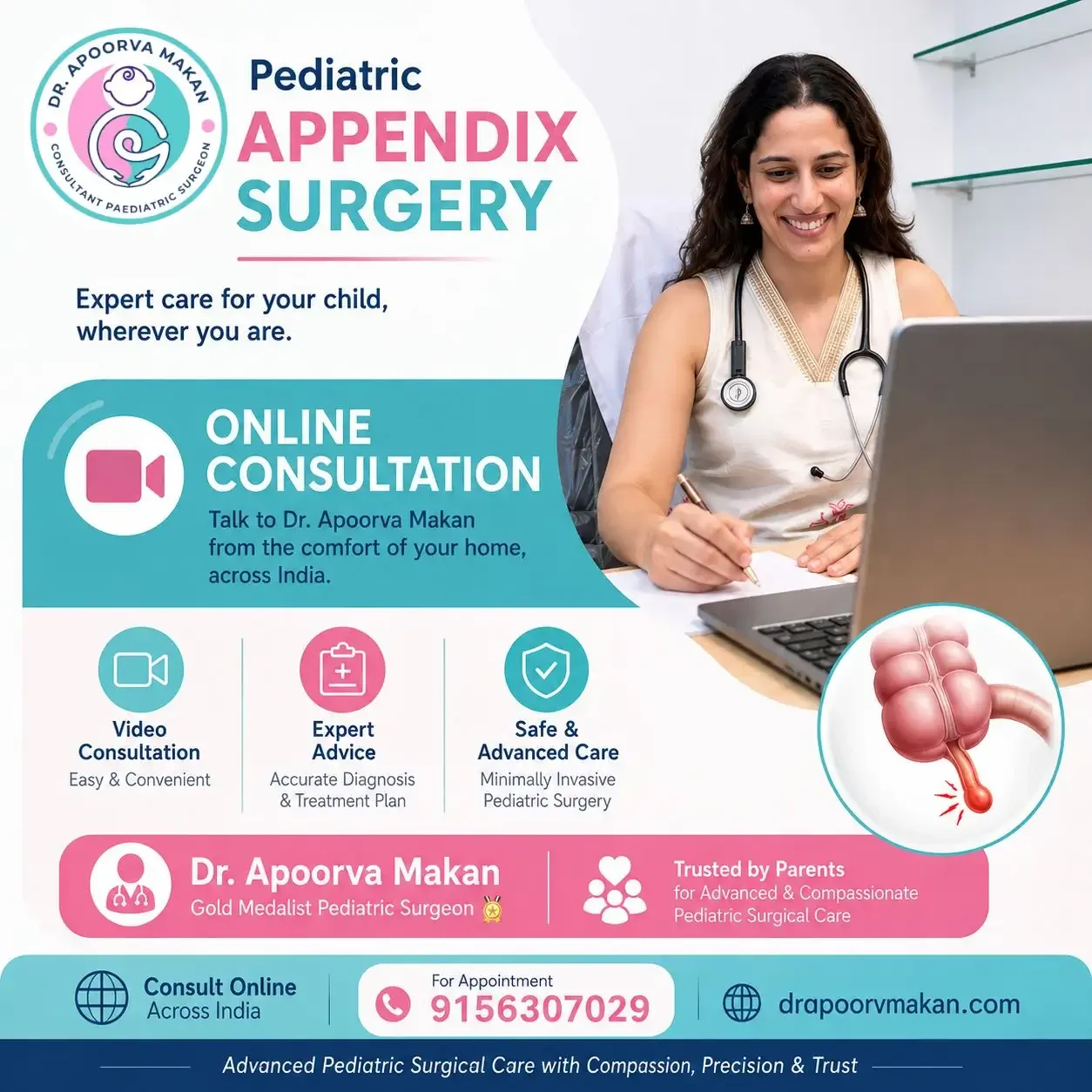 Online Pediatric Appendix Surgeon in Pune - Dr. Apoorva Makan