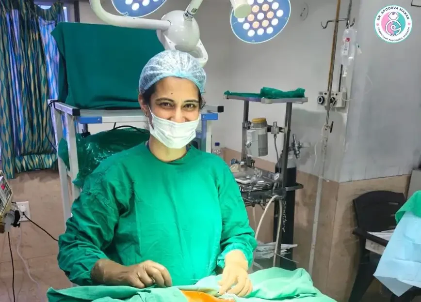 Dr. Apoorva Makan in a live child circumcision surgery in Pune.