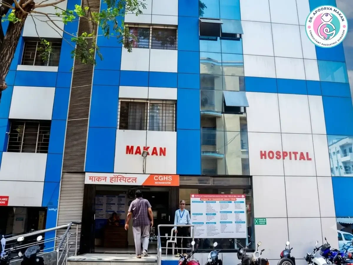 Outside entry gate of Makan Hospital, Pune.