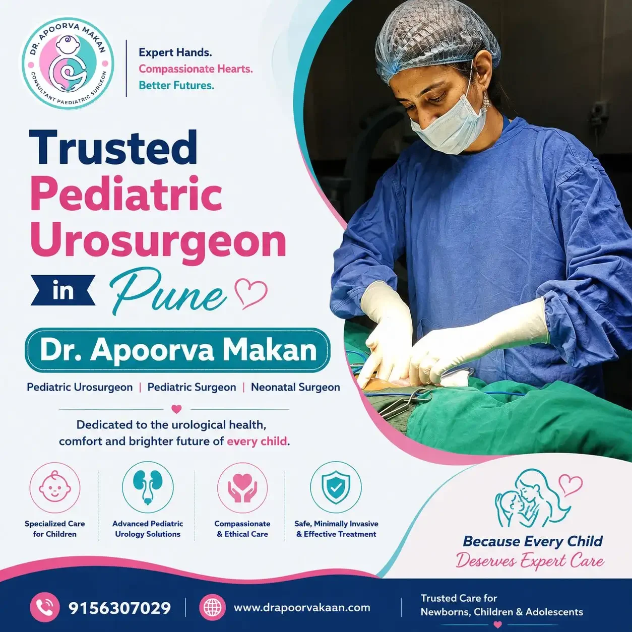 Infographics about Pediatric Urosurgeon in Pune - Dr. Apoorva Makan.